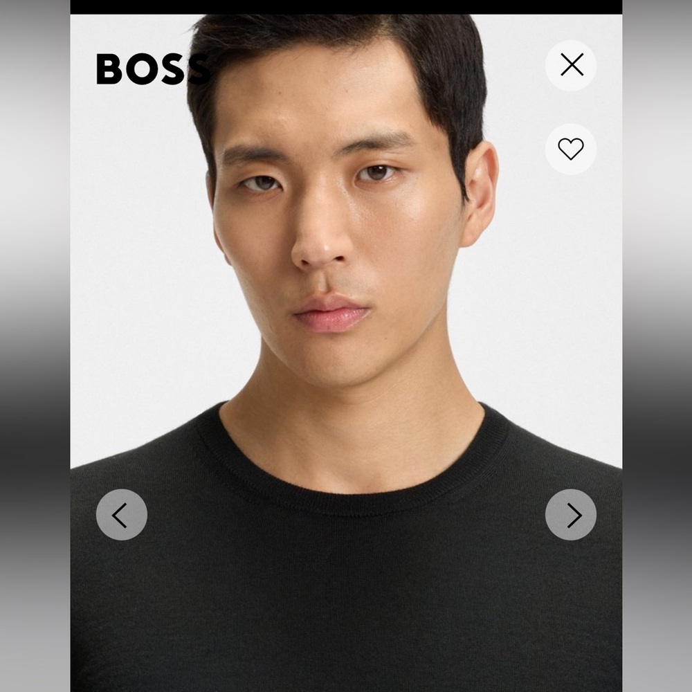 BOSS Slim Fit Black Merino Wool Crewneck Sweater - S - Picture 3 of 16